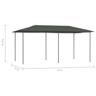 Altana 3x6x2,6 m, antracytowa, 160 g/m²