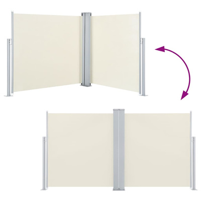 Zwijana markiza boczna, kremowa, 140 x 1000 cm