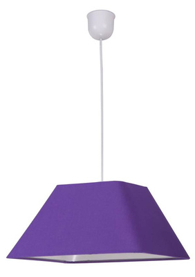 Lampa wisząca Robin z abażurem fioletowa do sypialni pojedyncza E27