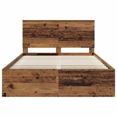 Ramka łóżka Stare drewno 140 x 190 cm Lite drewno sosnowe