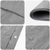 Plandeka z oczkami jasnoszary 3 x 5 m 180 gsm PE