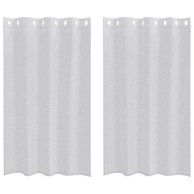 Firany Voile 2 pcs Jasnoszary 175 x 140 cm Poliester