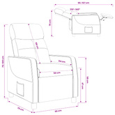Fotel recliner niebieski tkanina
