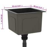 Ręcznie robiony zlewozmywak, czarny, stal nierdzewna