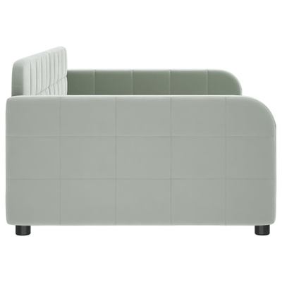 Sofa z funkcją spania, jasnoszara, 100x200 cm, obita aksamitem