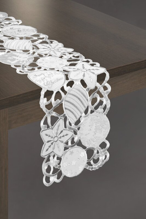 Bieżnik Ilona srebrny 20x160