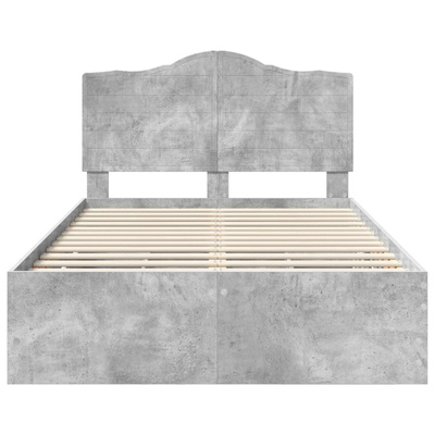 Ramka łóżka Betonowy Szary 135 x 190 cm Drewno inżynieryjne