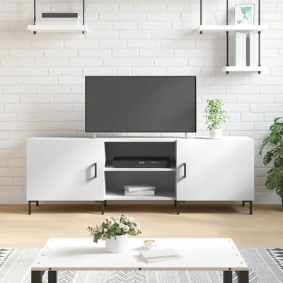 vidaXL Szafka pod TV, biała, 150x30x50 cm, materiał drewnopochodny wariant 6
