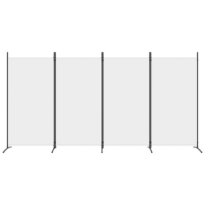 Parawan 4-panelowy, biały, 346x180 cm, tkanina