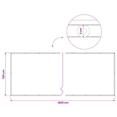 Ekran Prywatności Balkonowej 150 x 1000 cm Tkanina z powłoką PU