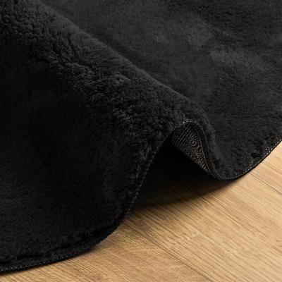 vidaXL Dywan HUARTE z krótkim włosiem, czarny, Ø 100 cm