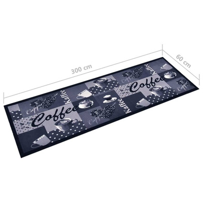 vidaXL Kuchenny dywanik podłogowy Coffee, niebieski, 60x300 cm