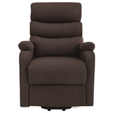 vidaXL Podnoszony fotel masujący, brązowy, obity tkaniną