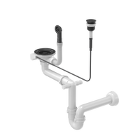 Odpływ PUSH TO OPEN 3 1/2" z syfonem 1-komorowy Power Color pure carbon (GRANIT-pionowy), save space, przycisk okrągły