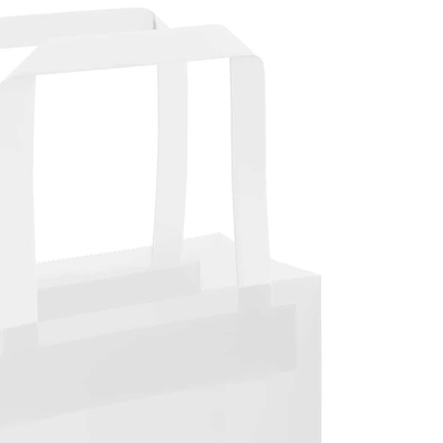 Torby papierowe 250 szt. z uchwytami białe 21x11x31 cm