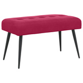 Ławka z guzikami Czerwone wino 80 x 40 x 46 cm Welur
