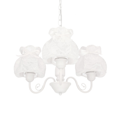 Lampa wisząca z abażurami Rossini biała potrójna do salonu E27