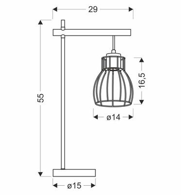 Lampka nocna Bernita czarna metalowa loftowa 1xE27 Candellux