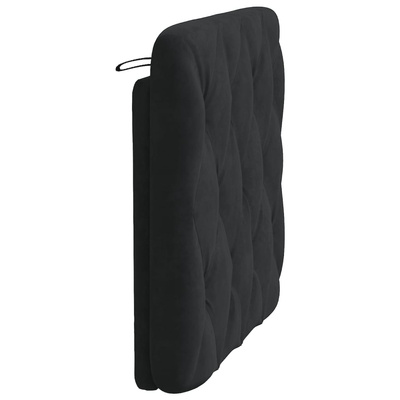 Poduszka na wezgłowie, czarna, 90 cm, aksamitna