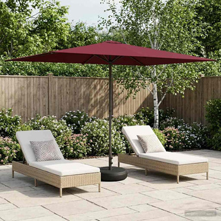 Parasol ogrodowy z podstawą 200 x 300 cm Poliester Prostokątny