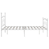 vidaXL Rama łóżka ze stelażem z listw, biała, metalowa, 120 x 200 cm