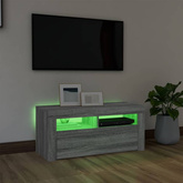 Szafka pod TV z oświetleniem LED, szary dąb sonoma, 90x35x40 cm vidaXL