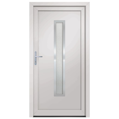 vidaXL Drzwi wejściowe, białe, 98x208 cm, PVC model standard