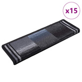 Samoprzylepne nakładki na schody 15 szt. 65x21x4cm czarno-szare