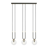 Lampa wisząca GLAM 3 BLACK/TRANSPARENT