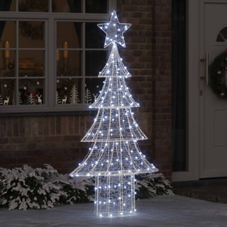 Choinka z 240 diodami LED Zimna biel 180 cm Akryl