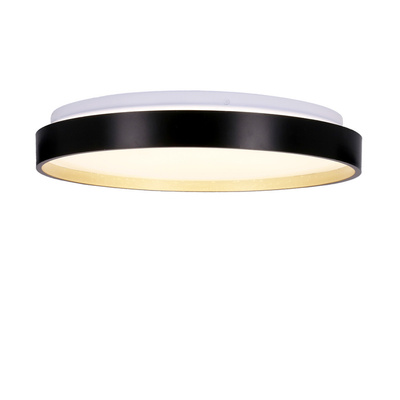 Florida lampa sufitowa plafon czarno złoty 18w led 33 cm klosz biały