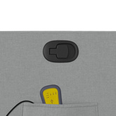 vidaXL Podnoszony fotel masujący, rozkładany, jasnoszary, tkanina