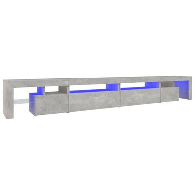 vidaXL Szafka pod TV z oświetleniem LED, szarość betonu, 290x36,5x40cm