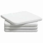 Poduszki na siedziska 4 pcs Biały 40 x 40 x 3 cm tkanina