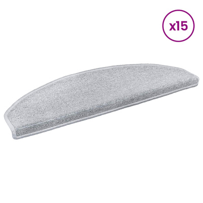 Samoprzylepne maty na schody Półokrąg 15 pcs jasnoszary