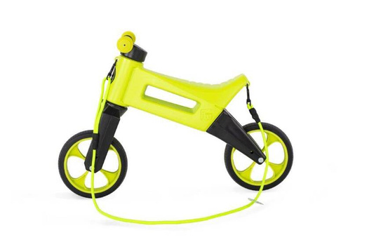 FWRider Super Sport 515760 Kolor: Lime / Limonkowy z zielonymi felgami Rowerek biegowy Jeździk 2w1 Ciche koła + Pasek do noszenia dla Rodzica