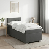 Łóżko Box Spring z materacem i LED ciemnoszary 100 x 200 cm
