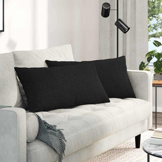 Poduszki na sofę 2 pcs Czarny 80 x 40 cm tkanina