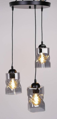 Lampa wisząca czarna/dymiona talerz 3xE27 Felis 33-00200