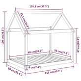 vidaXL Legowisko dla psa, czarne, 111x80x100cm, lite drewno sosnowe