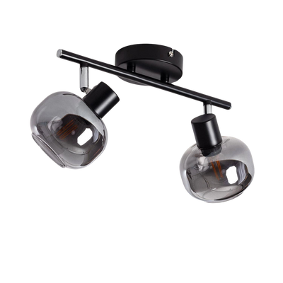 Lampa sufitowa szklana srebrna 2xE14 Abruzzo Nino