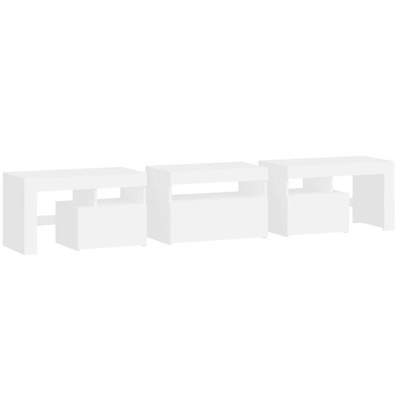 vidaXL Szafka pod TV z oświetleniem LED, biała 200x36,5x40 cm cm