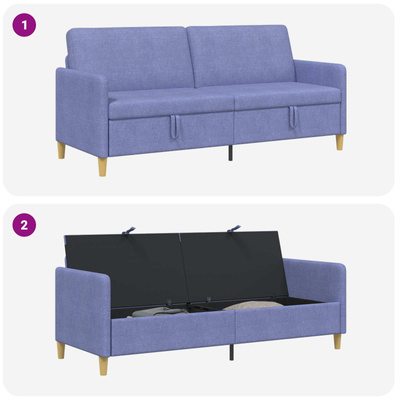 Sofa z miejscem do przechowywania Niebieski dżins