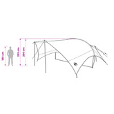 Wodoodporny tarp do campingu niebieski 695 x 580 x 200 cm