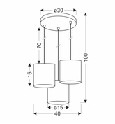 Legno lampa wisząca talerz 15 3x40w e27 Abażur orzechowy 33-18342