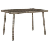 Stolik kawowy ogrodowy prostokątny szary 60x40x37 cm polirattan