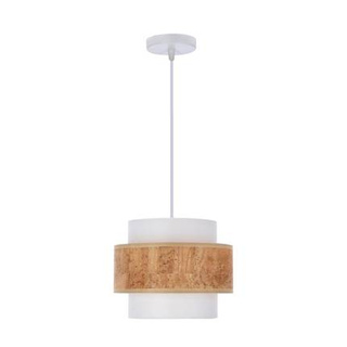 Lampa wisząca z abażurem Cork biała do salonu i jadalni