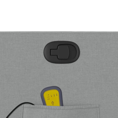 vidaXL Podnoszony fotel masujący, rozkładany, jasnoszary, tkanina