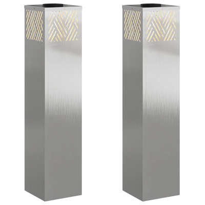 Słoneczna LED lampa na ścieżkę 2 pcs Srebrny Stal nierdzewna