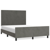 vidaXL Rama łóżka z zagłówkiem, ciemnoszara, 140x200 cm, aksamitna model standard